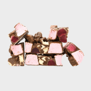Raspberry and Popcorn Rocky Road
