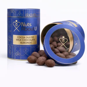 Cocoa Dusted Milk Chocolate Coated Almonds Gift Tube